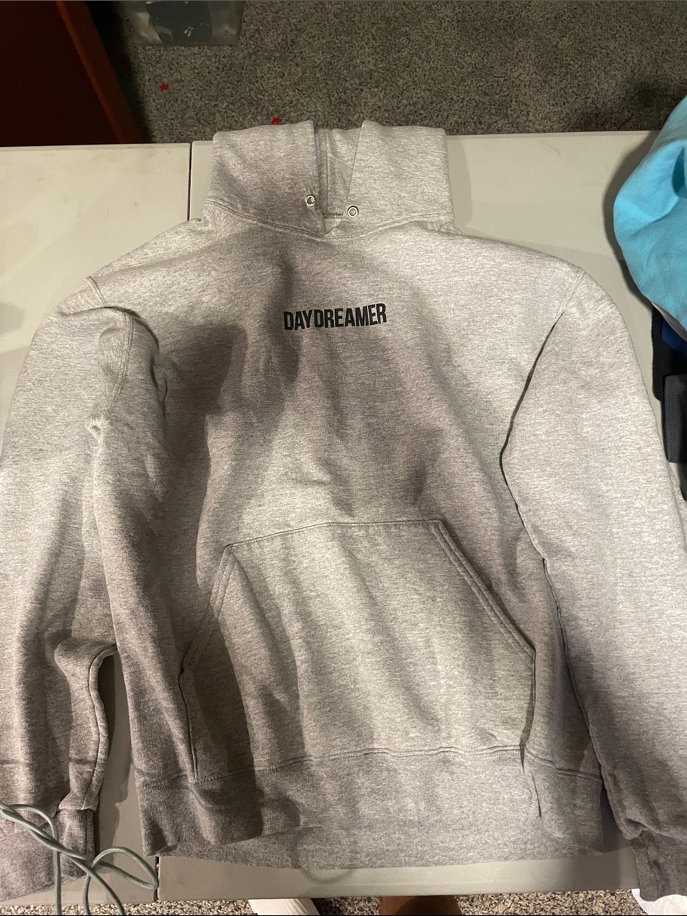 Daydreamer Men's Heather Gray Zip-Up Hoodie with Chest Logo